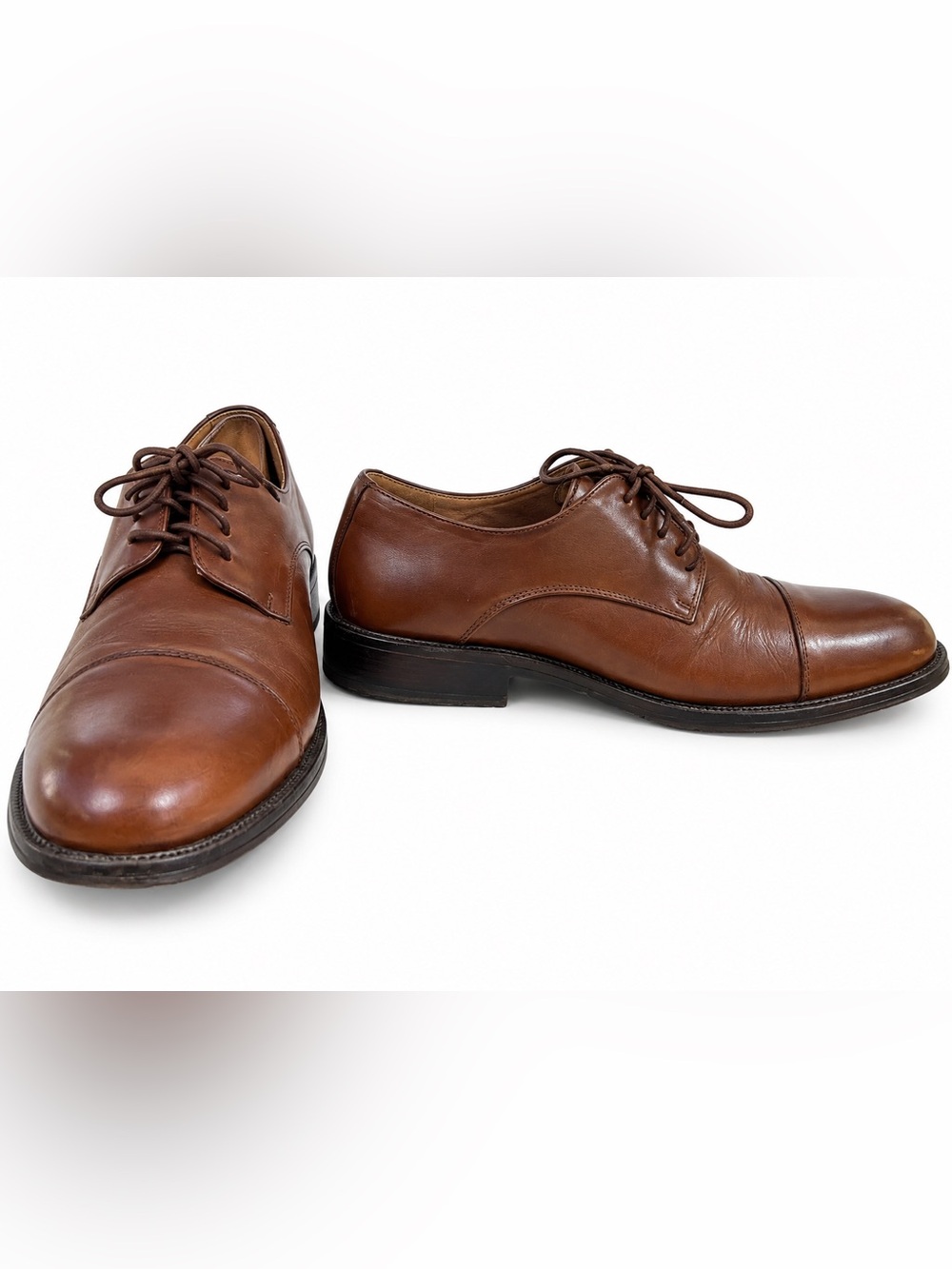 G.H. Bass & Co. Cleaver Cap Toe Oxfords in a classic brown leather finish